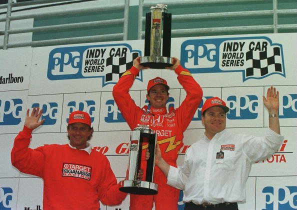 Vasser, Joe Montana (izq.) y Chip Ganassi (FOTO: Getty)