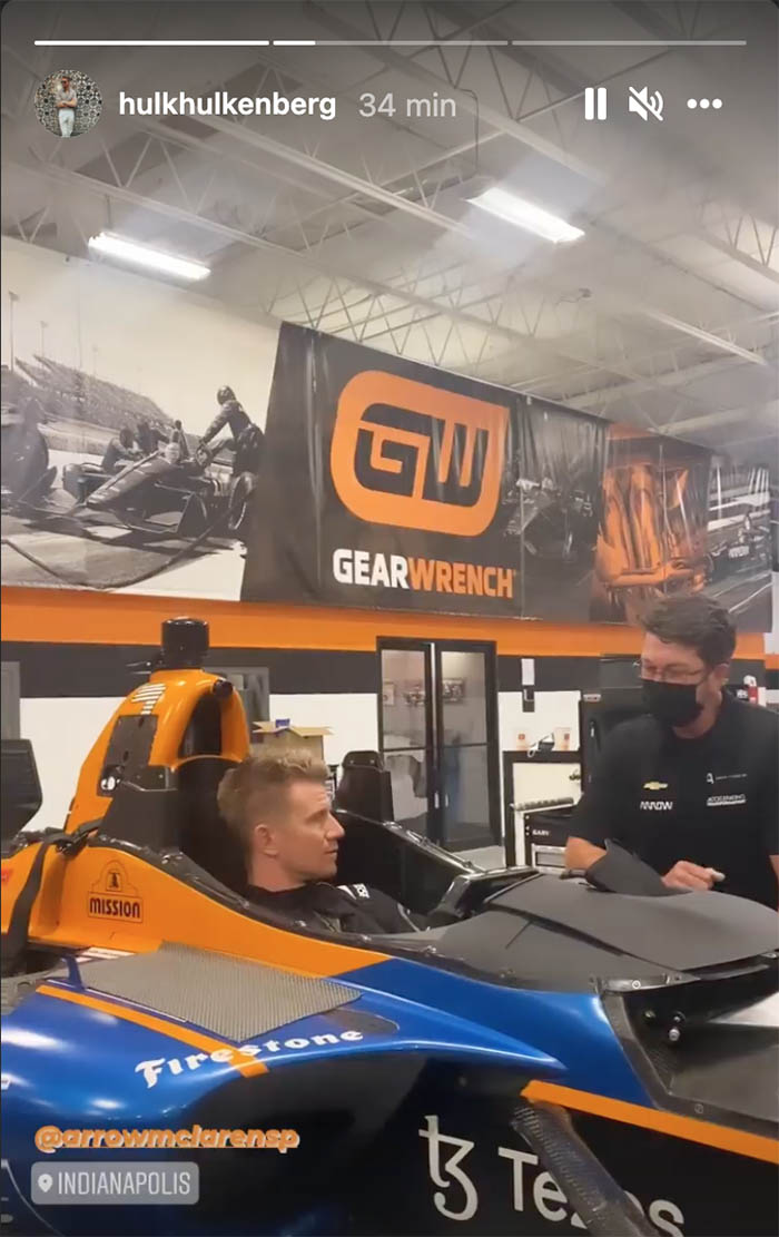 Nico Hulkenberg en el taller de AMSP (FOTO: Instagram)
