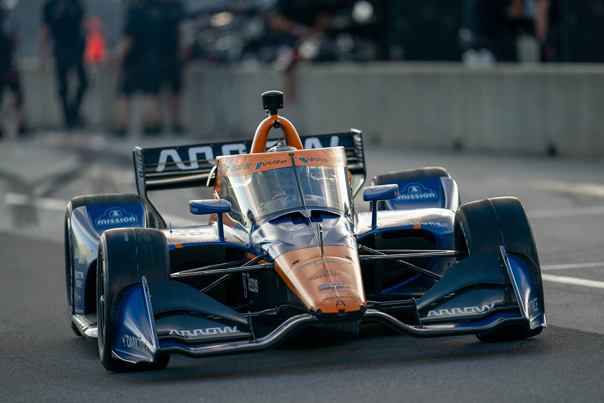 Nico Hulkenberg manejó el No. 7 de ARROW McLaren SP en Alabama, en su primera prueba con un IndyCar (FOTO: INDYCAR/PEC)