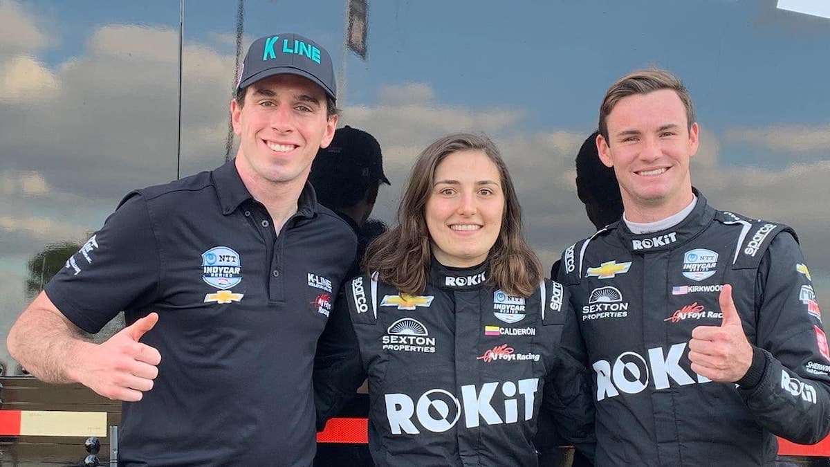 Kellett, Calderón y Kirkwood (FOTO: AJ Foyt Racing)