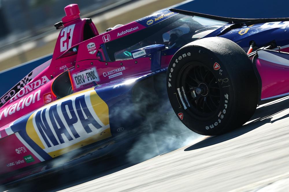 Alexander Rossi (No. 27 Honda de Andretti Autosport) durante el Día 1 de pretemporada 2022 de IndyCar en Sebring (FOTO: Penske Entertainment/Chris Owens)