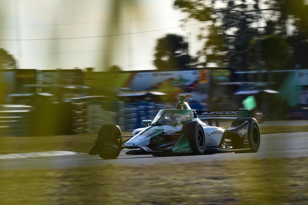 Callum Ilott (No. 77 Chevrolet de Juncos Hollinger Racing) durante el Día 1 de pretemporada 2022 de IndyCar en Sebring (FOTO: Penske Entertainment/James Black)