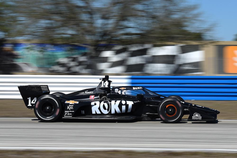 Kyle Kirkwood (No. 14 Chevrolet de AJ Foyt Racing) durante el Día 1 de pretemporada 2022 de IndyCar en Sebring (FOTO: Penske Entertainment/James Black)