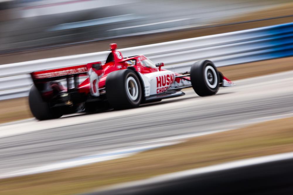 Marcus Ericsson (No. 8 Honda de Chip Ganassi Racing) durante el Día 2 de pretemporada 2022 de IndyCar en Sebring (FOTO: Penske Entertainment/Chris Owens)