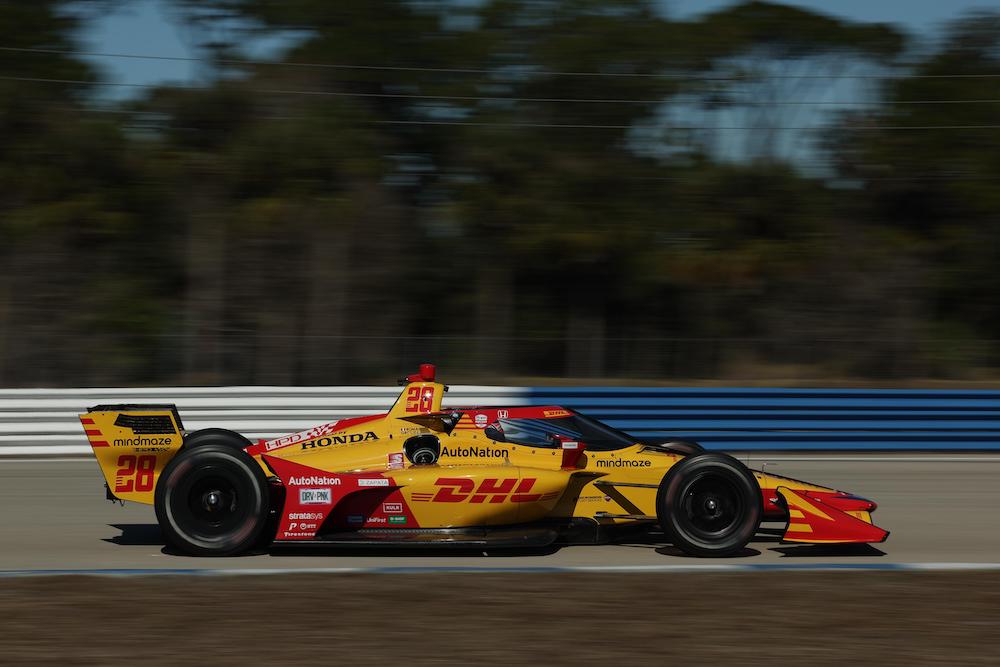 Romain Grosjean (No. 28 Honda de Andretti Autosport) durante el Día 1 de pretemporada 2022 de IndyCar en Sebring (FOTO: Penske Entertainment/Chris Owens)