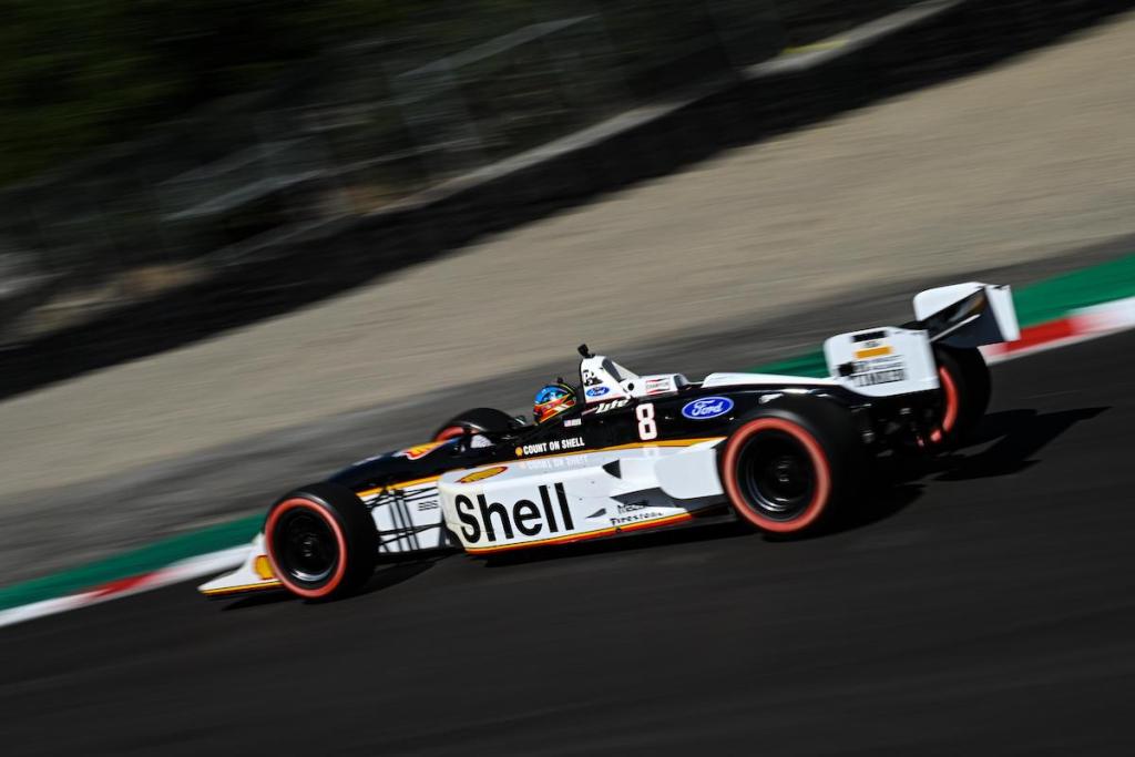 Bryan Herta con el Reynard 98i Ford-Cosworth con el que obtuvo su primera victoria en CART, en Laguna Seca, el 13 de septiembre de 1998 (FOTO: Penske Entertainment/James Black)