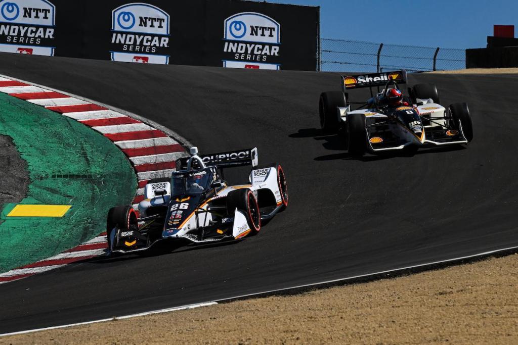 Bryan y Colton Herta, cada uno al volante del Reynard 98i Ford-Cosworth y el Dallara IR-18 de Andretti Autosport (FOTO: Penske Entertainment/James Black)